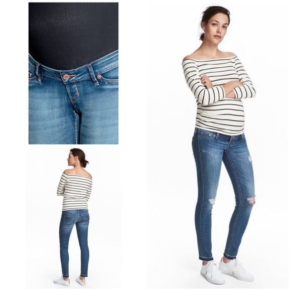 H&M Denim - H&M Maternity Skinny High Rib Distressed Jeans 4